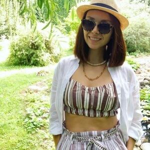 H&M x Lemlem Crop Top XXL NWT Striped Lyocell-Blend Blogger Fav African Designer